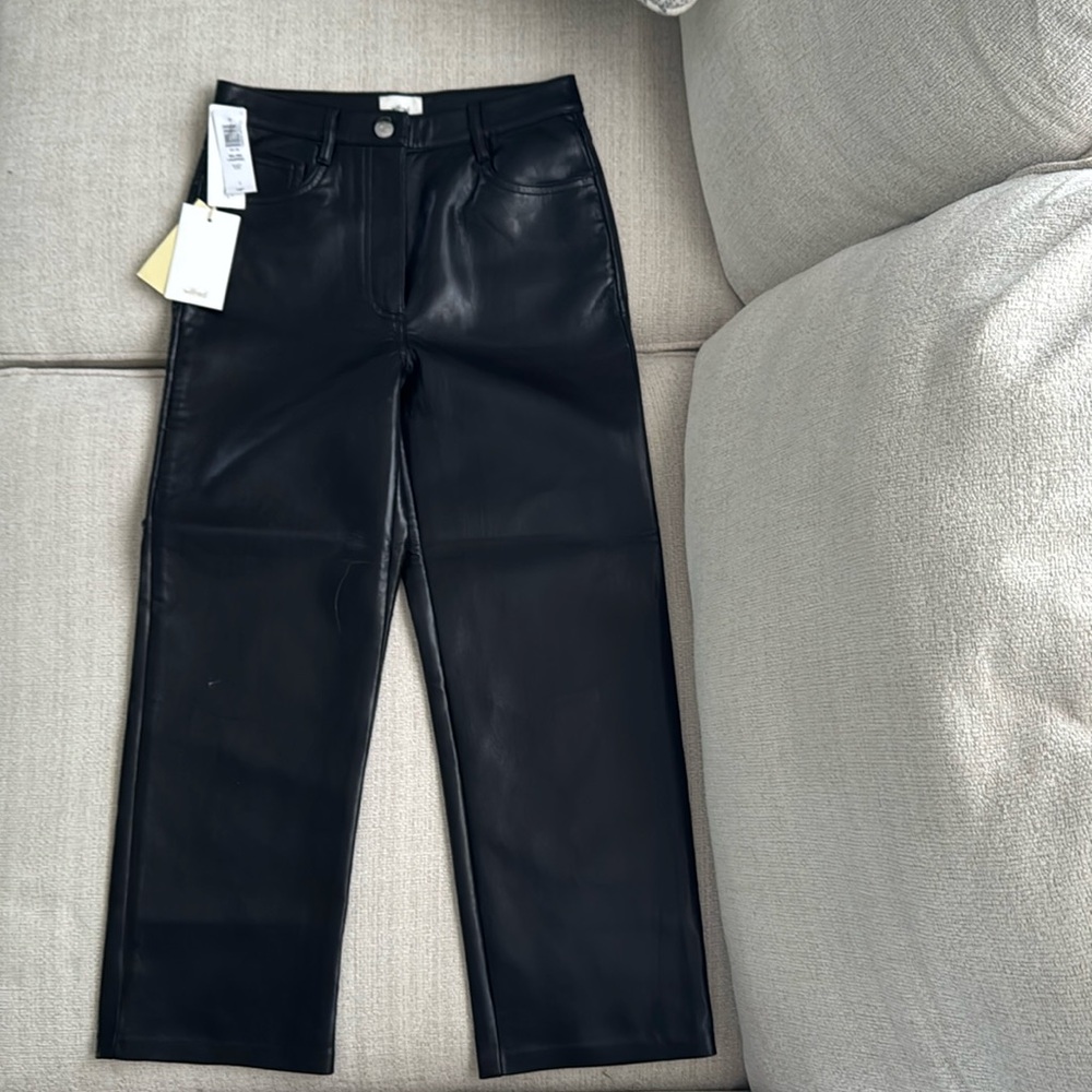 Aritzia Wilfred, Melina, cropped black leather pants